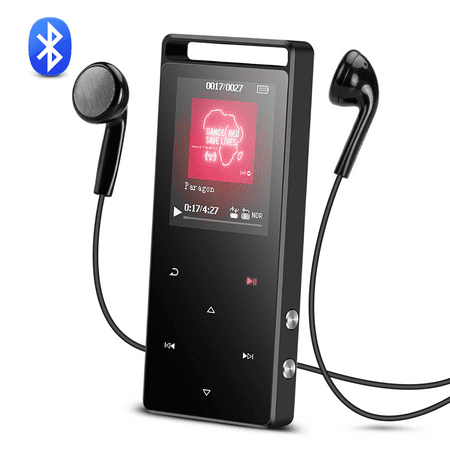 AGPTEK 8GB Bluetooth MP3 Player Touch Screen with FM/ Voice Recorder, Lossless Sound Metal Music Player,