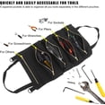 thumbnail image 4 of Tool Roll Bag, Portable Tools Organizer Tote with 5 Zipper Pouches, Hanging Tool Storage Case for Car or Home, Large Capacity, Space Saver (Black), 4 of 7