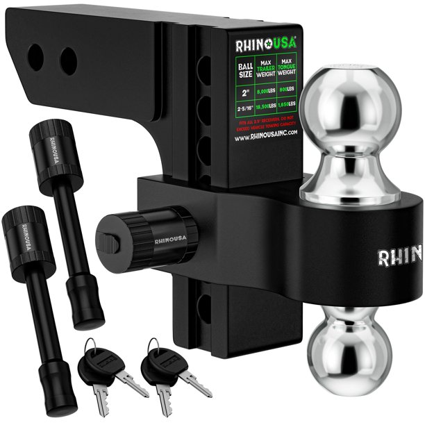 Receptor ajustable Trailer Hitch Rhino USA de 2.5 pulgadas