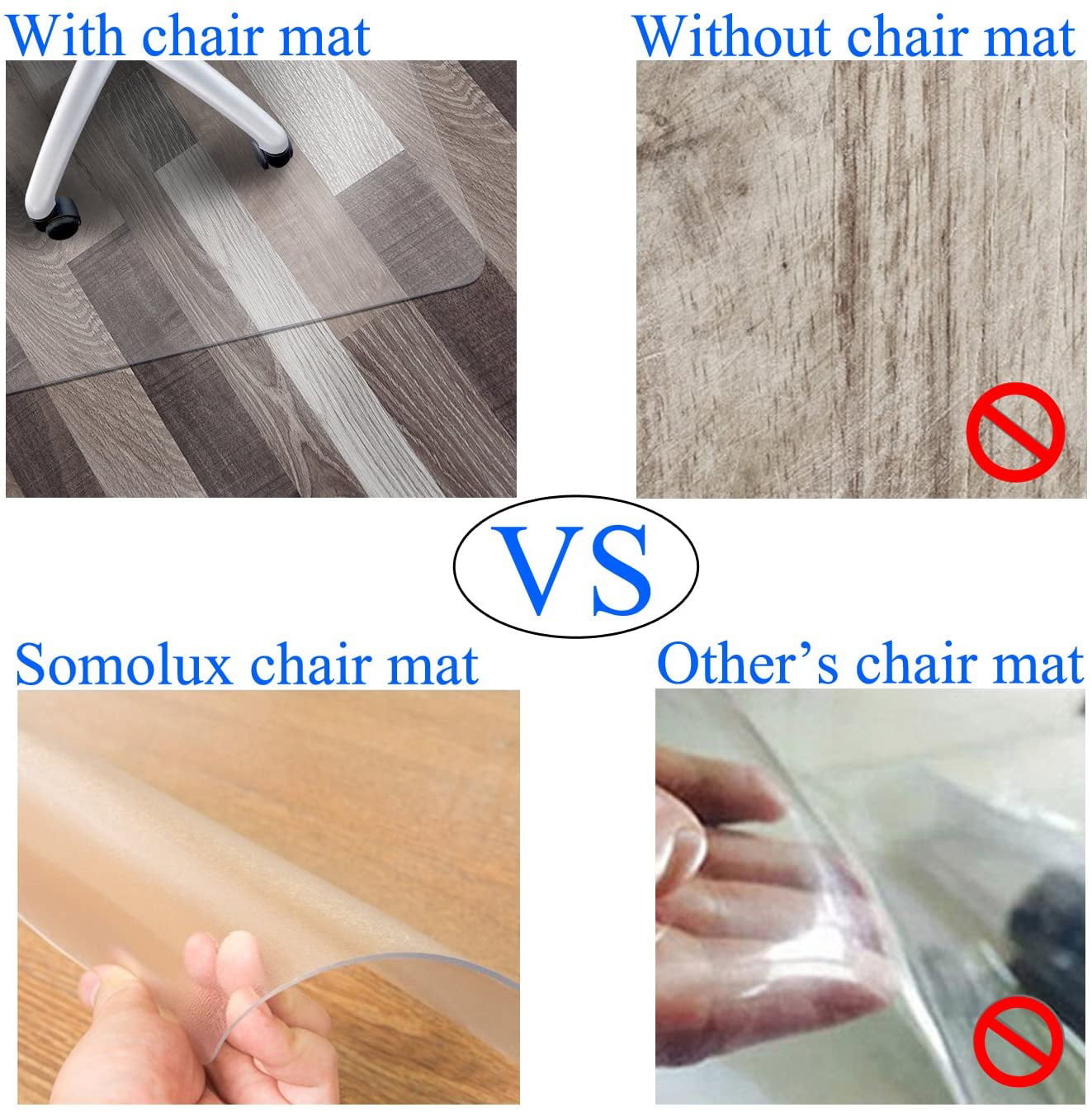 Yecaye Office Chair Mat for Hardwood Floor, 48×48 Clear Office Floor Mat,  Computer&Desk Chair Mat, PVC Heavy Duty Floor Protector Chair Mats for  Rolling Chairs, Can't be Used on Carpet - Yahoo