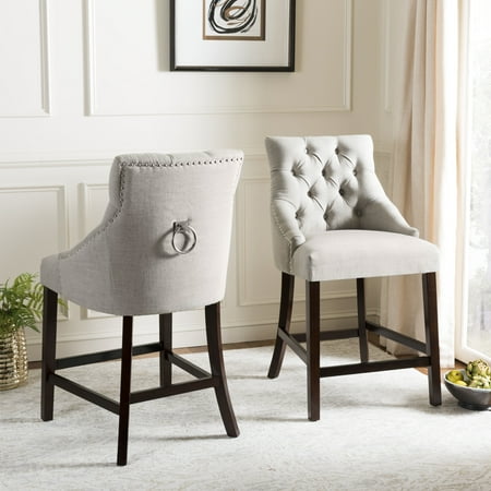 Safavieh Eleni 26 in. H Tufted Wing Back Counter Stool with Ring, Set of 2 - Walmart.com
