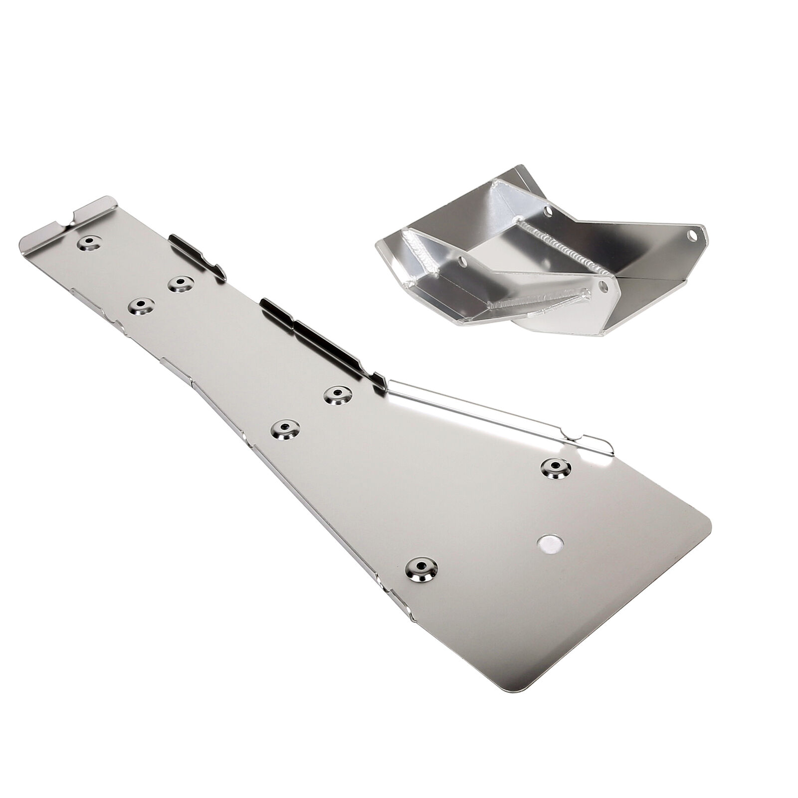 Full Frame Engine Skid Plate For Yamaha Banshee 350 1987-2006 - Thickened Aluminum, Ball Burnished Silver, Lifetime Warranty