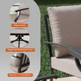 thumbnail image 4 of Kullavik Ensemble de Salle à Manger de Patio 9 Pcs Table et Chaises Ensemble de Mobilier d'Extérieur, Chaises à Dossier Motif Clôture et Chaises Pivotantes, Grande Table Longboard en Fer à Pieds en X avec Trou pour Parasol, Cour Arrière, Jardin, au Bord de la Piscine - Beige, 4 of 5