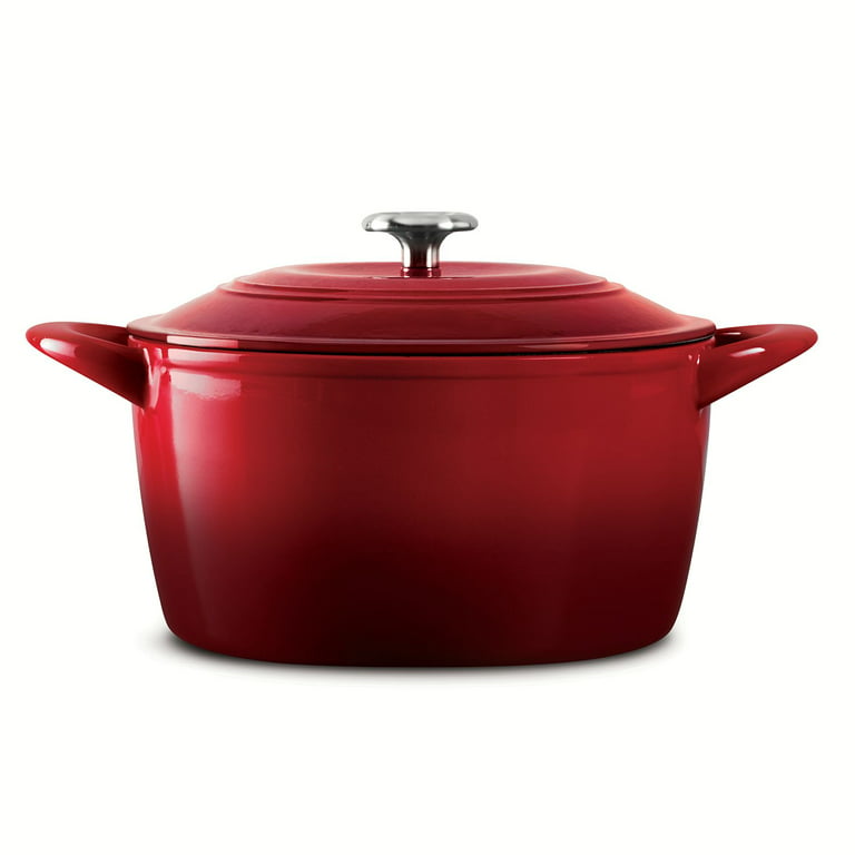 Tramontina tramontina enameled cast iron 7-qt. covered round dutch oven -  red
