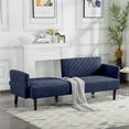thumbnail image 4 of BSHTI 76.8 inch Futon Sleeper Sofa Couch,Polyester Blend Upholstery Convertible Futon Sofa Couch,for Home,Office,Guest Room Dark Blue, 4 of 13