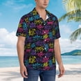 thumbnail image 5 of Goofa Graffiti Art Hawaiian Shirt for Men, Unisex Summer Beach Casual Short Sleeve Button Down Shirts,Aloha Tropical Floral print shirt-, 5 of 9