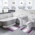 thumbnail image 5 of Dark Purple Ombre Bath Mat 3 Piece Bathroom Rug Set, Purple White Gradient Modern Abstract Art Non Slip Bath Rug Contour Mat and Toilet Lid Cover, Absorbent Shower Mats Soft Bath Rugs and Mats Sets, 5 of 8