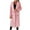 Pink, variant on Women's Wool Coats Long Belted Slim Trench Coats Classic Lapel Collar Open Front Long Jackets Fashion Outerwears Gray S