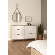 Tvilim Ikast Jackson Hickory/White 6 Drawer Double Dresser