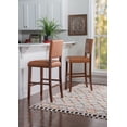 thumbnail image 2 of Linon Bristol 30" High Back Bar Stool, Walnut/Dark Caramel Faux Leather, 2 of 13