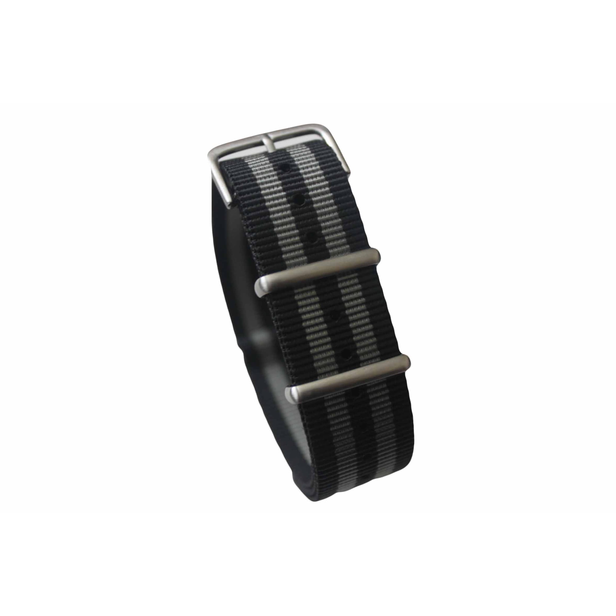 AquaNation - Watch Bands Straps - Choice Of Color 20mm Premium Heavy Duty Durable Ballistic NATO Nylon James Bonds Style Replacement Watch Bands Straps (Black Grey Brush)