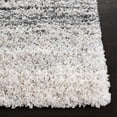 thumbnail image 4 of SAFAVIEH Fontana Daquan Striped Shag Runner Rug, Ivory/Grey, 2'3" x 12', 4 of 9