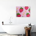 thumbnail image 6 of ZFLMY Pink Strawberry Polka Dots Canvas Prints Wall Art for Home Decor, Ready To Hang Room Art Decor 20x16in, 6 of 6