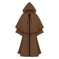 thumbnail image 2 of FNFYFH Renaissance Costumes Cloak with Hood Arm Holes Adults Medieval Hooded Cape for Halloween Cosplay, 2 of 7