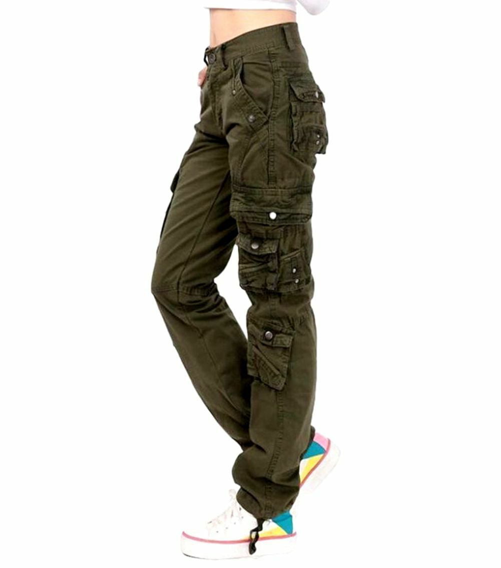 Women's Army Pants Casual Tactical Military Combat Hiking Cargo Work Pants Trousers with Pockets 