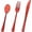 red clear, variant on 75 Pack Red Clear Plastic Cutlery Heavy Duty Clear Red Plastic Knives Forks and Spoons Disposable Silverware Set for 25 Guest Birthday Baby Shower Christmas Party Utensil Set