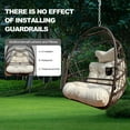 thumbnail image 4 of Patio Furniture Swing Hammock Egg Basket Chairs Without Stand Indoor Outdoor, UV Resistant Cushion Hanging Chair, Foldable Frame 350lbs Capacity Ceiling Hammock Chair for Patio Porch Backyard Balcony, 4 of 10