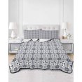 thumbnail image 3 of Black White Geometric Queen Size Down Alternative Comforter, Lightweight Comforter Quilt Bedding Set with Pillow Shams Modern Abstract Art Aesthetics All Seasons Bed Comforter Duvet Insert 90"x96", 3 of 7