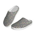 thumbnail image 2 of Lsque Black And White Houndstooth Pattern Womens Comfort Cotton on Scuff With Memory Foam and Anti-skid Sole Slipper-46/47, 2 of 7