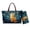Blue and Orange - Starry Cat, variant on Starry Cat Print Handbag Set of 2 Women's Large Handbag and Wallet Set Large Leather Satchel Shoulder Bag for Daily Use