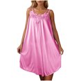 thumbnail image 5 of HomeGardon Nightgowns for Women,Summer Dresses Women's Short Sleeved Nightdress Imitation Silk Nightdress, 5 of 7