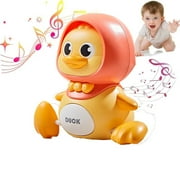 Hatching Baby Crawling Walking Singing Toy Music Sound Making Plaything for Boys Girls Development Yellow 15 cm
