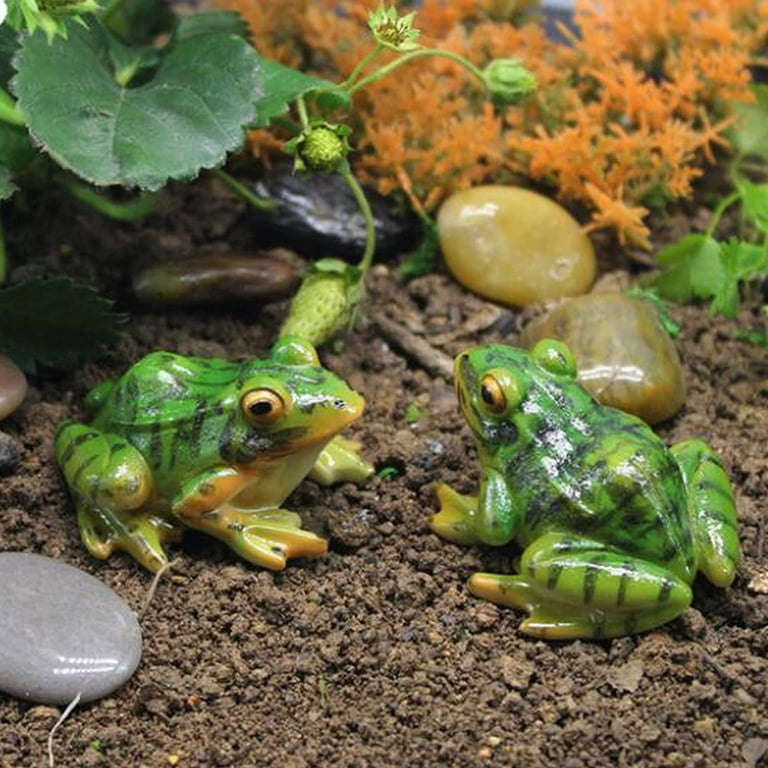 Mini Frogs On Mushrooms, Fairy Garden Frogs