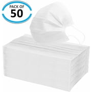 Disposable Surgical Mask Flu Mask Disposable Face Masks - Elastic Ear Loop Breathable and Comfortable 50 Pack Great for Dust, Germ and Virus Protection and Personal Health Face Mask