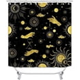 thumbnail image 2 of 4PCS Celestial Shower Curtain Sets with Rugs, Waterproof Fabric Black Shower Curtain, Sun and Moon Witch Hand Astrology Mandala Gothic Witchy Zodiac Mystic Boho Constellation Bathroom Decor, 2 of 7