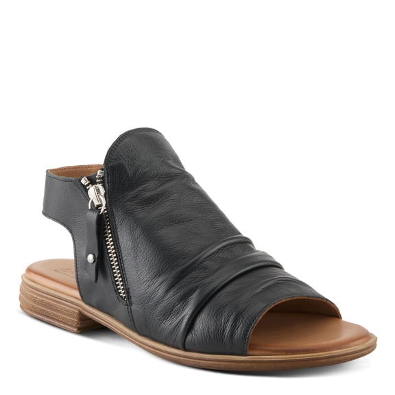 Spring Step Jalaya Women's Leather Sandals with Dual Zippers & Cushioned Sole