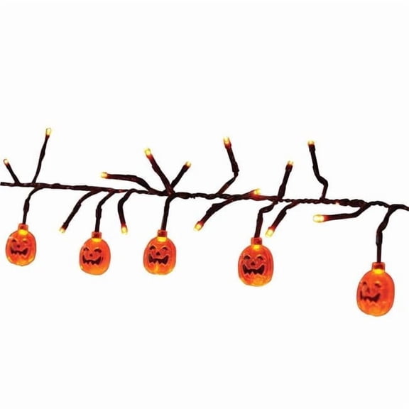 Celebrations 9086280 9 ft. LED Pumpkins Lights, Orange - 120 Count