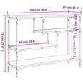 thumbnail image 4 of vidaXL Console Table Smoked Oak 100x30x75 cm Engineered Wood, 4 of 5