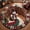 Style #4, variant on Christmas Snowman Library 3D Rug, Round Holiday Floor Mat, Festive Quilt-Style Rug with Three Gnomes, Christmas Tree and Holly Border, Nonslip Mat for Cozy Holiday Home Deco