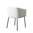 thumbnail image 4 of Voro Dining Chair Set of 2- Mist White Fabric- Sleek Black Metal Legs, 4 of 6