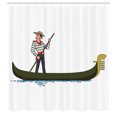 thumbnail image 2 of Ambesonne Italian Shower Curtain, Gondola in Venice Love, 69"Wx84"L, Brown White, 2 of 4