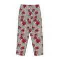 thumbnail image 5 of Naloa Rose Flowers Print Women’s Ultra-Soft Comfy Pajama Lounge Pants with Pockets & Drawstring, 5 of 8