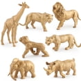 thumbnail image 2 of Gold Animals Figure, 7PCS Mini Jungle Animals Toys Set, Zoo Safari Animals Figures, Realistic Wild Animal Figurines Gift, 2 of 5
