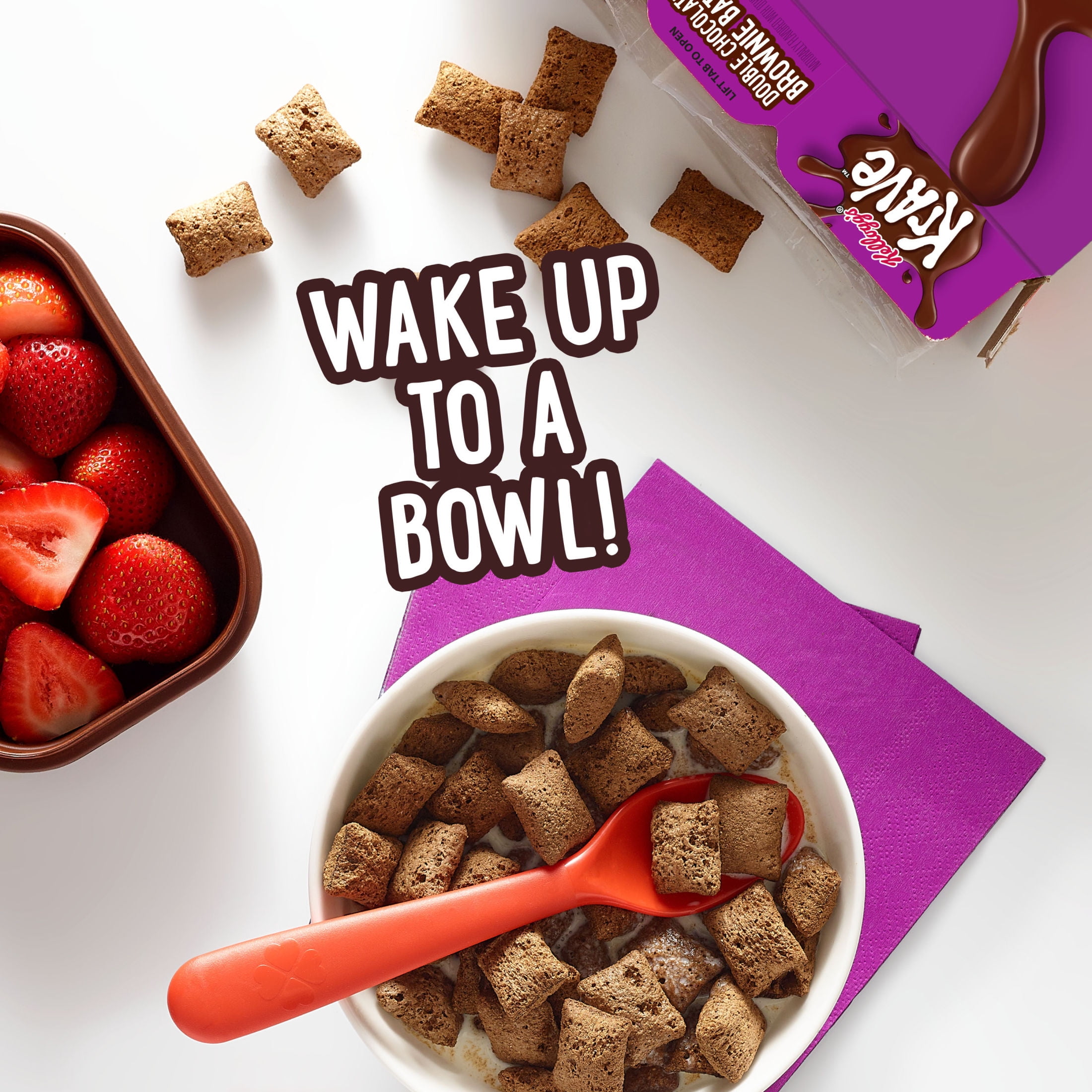 Kellogg's Krave Double Chocolate Brownie Batter Breakfast Cereal, 7 Vitamins and Minerals, Family Size, 16.2  oz