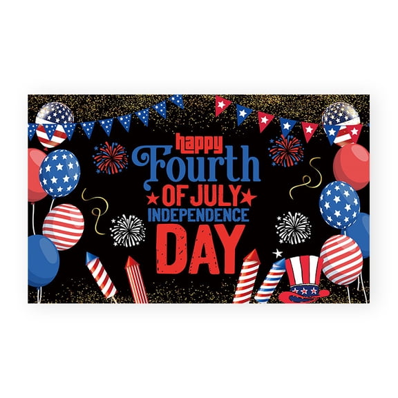 4th of July Decorations Banner,Red White Blue Background Sign Party Supplies Indoor Outdoor