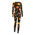 thumbnail image 6 of DYMADE Women Halloween Printed Buttons Long Sleeve Jumpsuit, 6 of 6