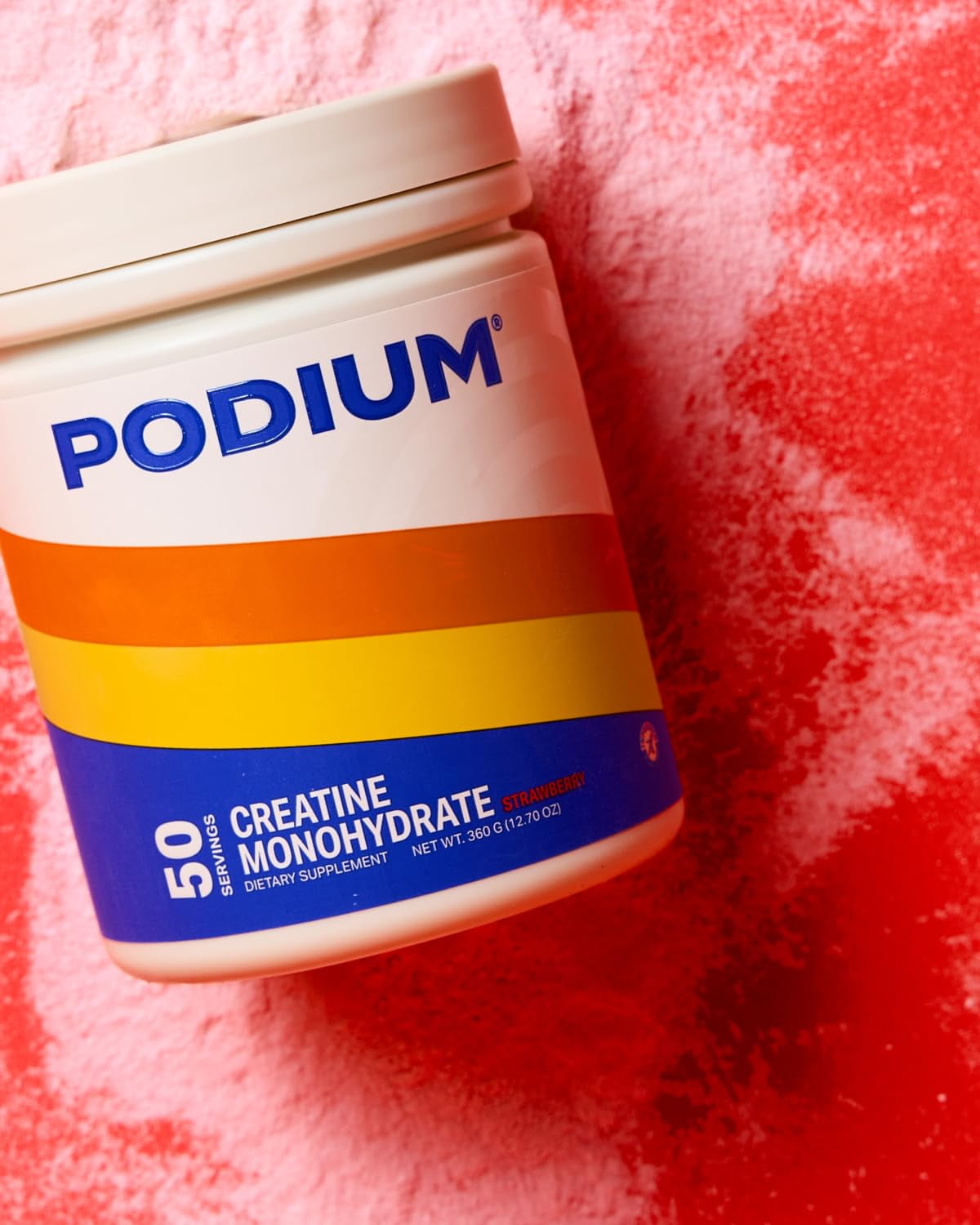 Podium Nutrition, Solos | Creatine Monohydrate, 50 Servings, Strawberry, Boost Athletic Performance