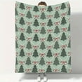 thumbnail image 5 of JWshufel Cozy Flannel Blanket with Plush Throw for Women Gift Christmas Tree Scene Thick and Soft for Bed and Couch Suit Vacation Home Decor and Warm Winter Use 39.4x27.6in Green, 5 of 6