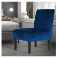 thumbnail image 3 of Modern Armless Accent Chair Decorative Slipper Chair Vanity Chair for Bedroom, Corner Side Chair Living Room Furniture Navy Blue 1, 3 of 3