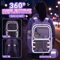 thumbnail image 6 of SANMADROLA Clear Backpack School Backpack Bookbag Transparent Bag Large Heavy Duty Stadium Approved See Through Backpack Waterproof PVC with Reinforced Strap for School Work Travel with Reflective, 6 of 9