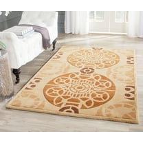 SAFAVIEH Capri Mortimer Geometric Wool Area Rug, Gold/Multi, 3' x 5'