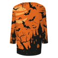 thumbnail image 5 of Trgacdwlo S-5XL Women's Fall Halloween Shirt Novelty Funny Ghost Print V Neck Women's 3/4 Sleeve Tops Fall Funny Pumpkin Graphic Women's Tunics, 5 of 7