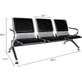 thumbnail image 2 of Kinbor 3-Seat Waiting Room Bench Set - PU Leather Office Chair Guest Reception Waiting Room Chair for Airport, Hospital, Bank, Salon, Barbershop, Black(Set of 3), 2 of 9