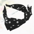 thumbnail image 5 of Unique Bargains Polka Dots Wide Bow Headbands Fashion Hair Hoop Black with Bow Knotted for Girl Women, 5 of 6