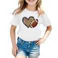 thumbnail image 4 of FINALGANG Boys Girls Kids Short Sleeve TShirts Leopard Heart Football Graphic Print Crewneck Relaxed Fit Casual Tees For Summer Daily Wear White 8-9 Years, 4 of 4