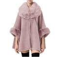 thumbnail image 3 of HTNBO Women's Large Collar Shawl Jacket Mid-Length Loose Cape Cardigan Parka Coat Outwear, 3 of 4